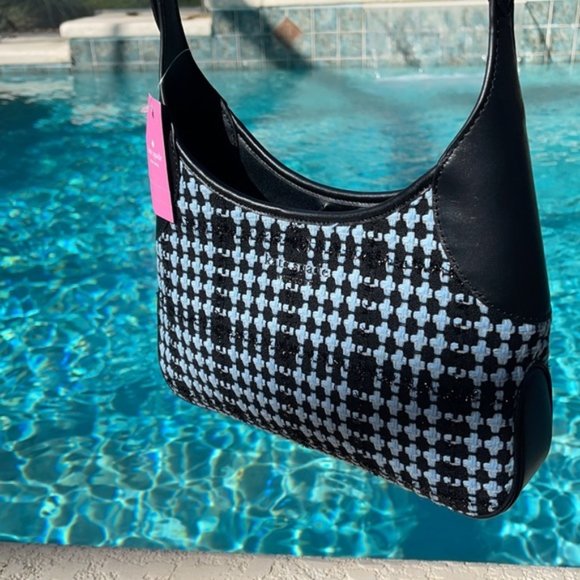 Kate Spade Crossbody Tweed Fabric Blue Multi - Picture 2 of 15